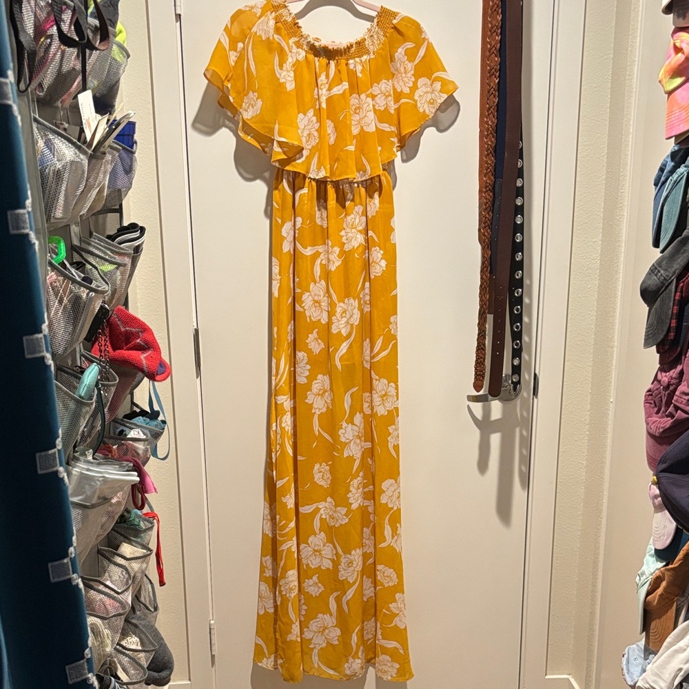 Show Me Your MuMu Yellow Floral Maxi Dress